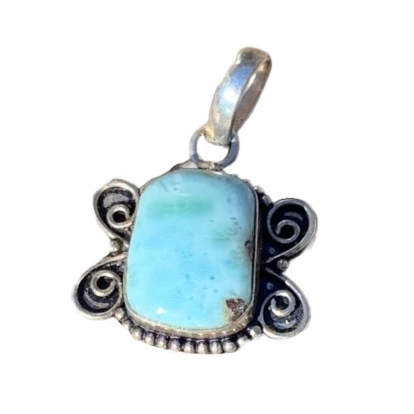 Jewel Design by Grace Jewelry - Larimar Dominican Republic  Pendant.